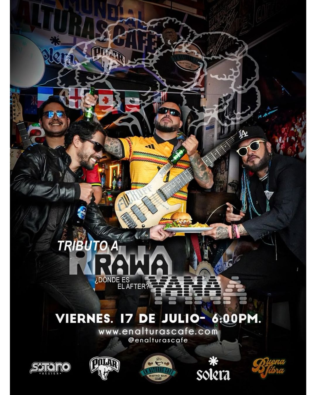 Tributo a Rawayana con la banda Buena Vibra Reggae en En Alturas Café, Mérida.